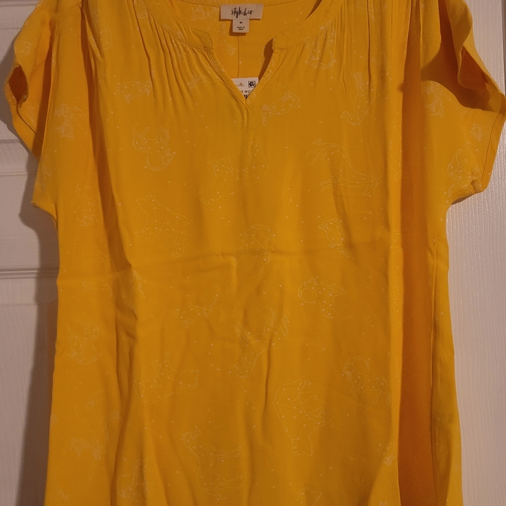 Style & Co medium yellow blouse